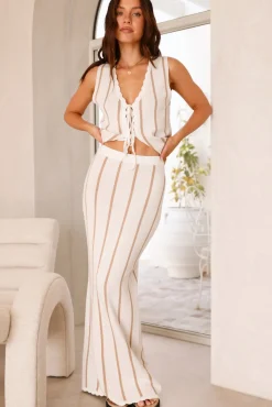 Acacia Knit Maxi Skirt Beige