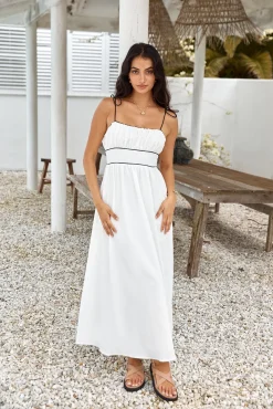 Across The River Maxi Dress White