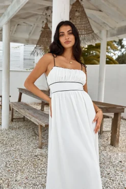 Across The River Maxi Dress White