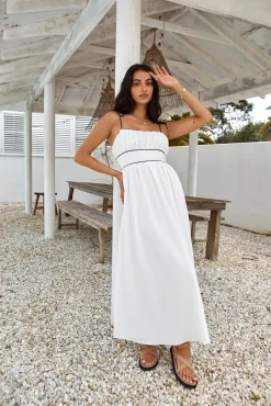 Across The River Maxi Dress White