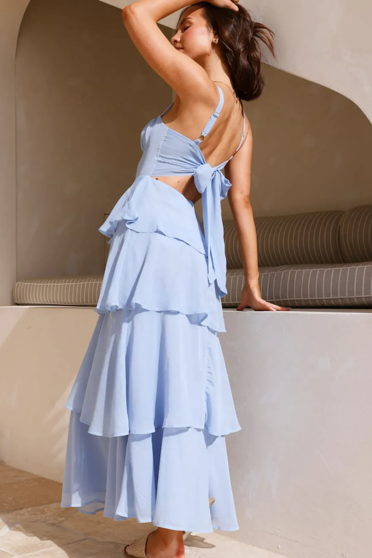 Angels Trumpet Maxi Dress Blue