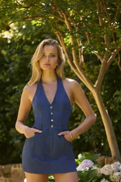 Arizona Halter Playsuit Blue