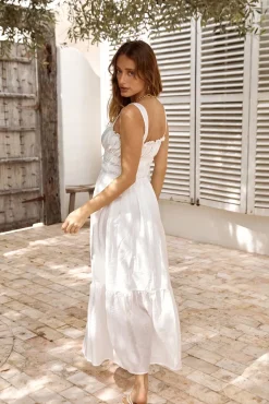 Around The Globe Midi Dress White