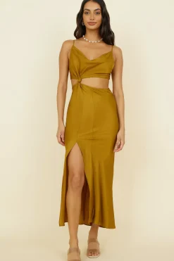 Artemis Midi Dress Brown