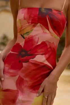 Aurora's Embrace Midi Dress Orange