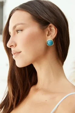 Barbara Blue Gold Earrings