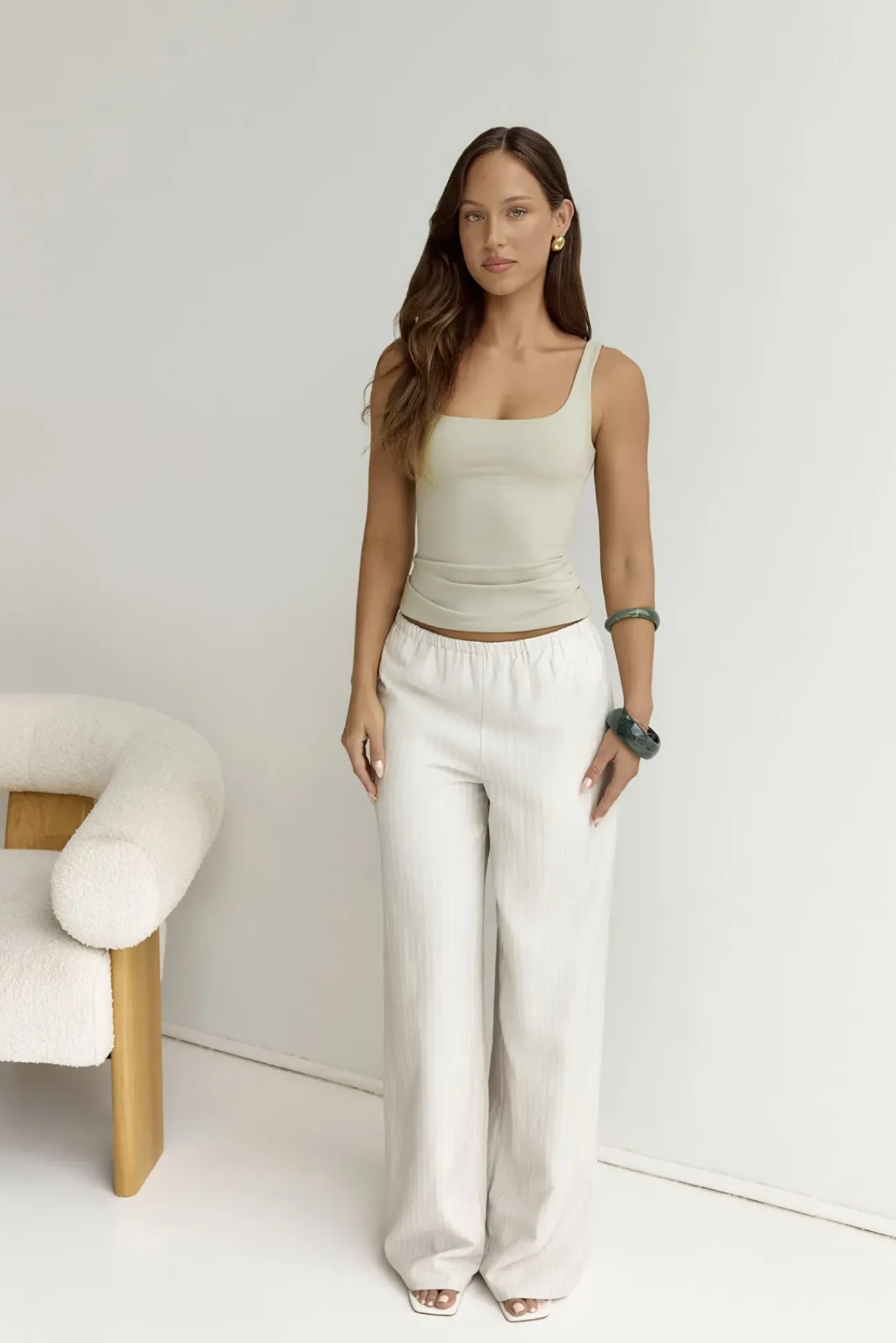 BASE Everyday Staple Singlet Top Sage
