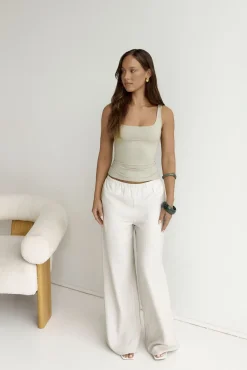 BASE Everyday Staple Singlet Top Sage