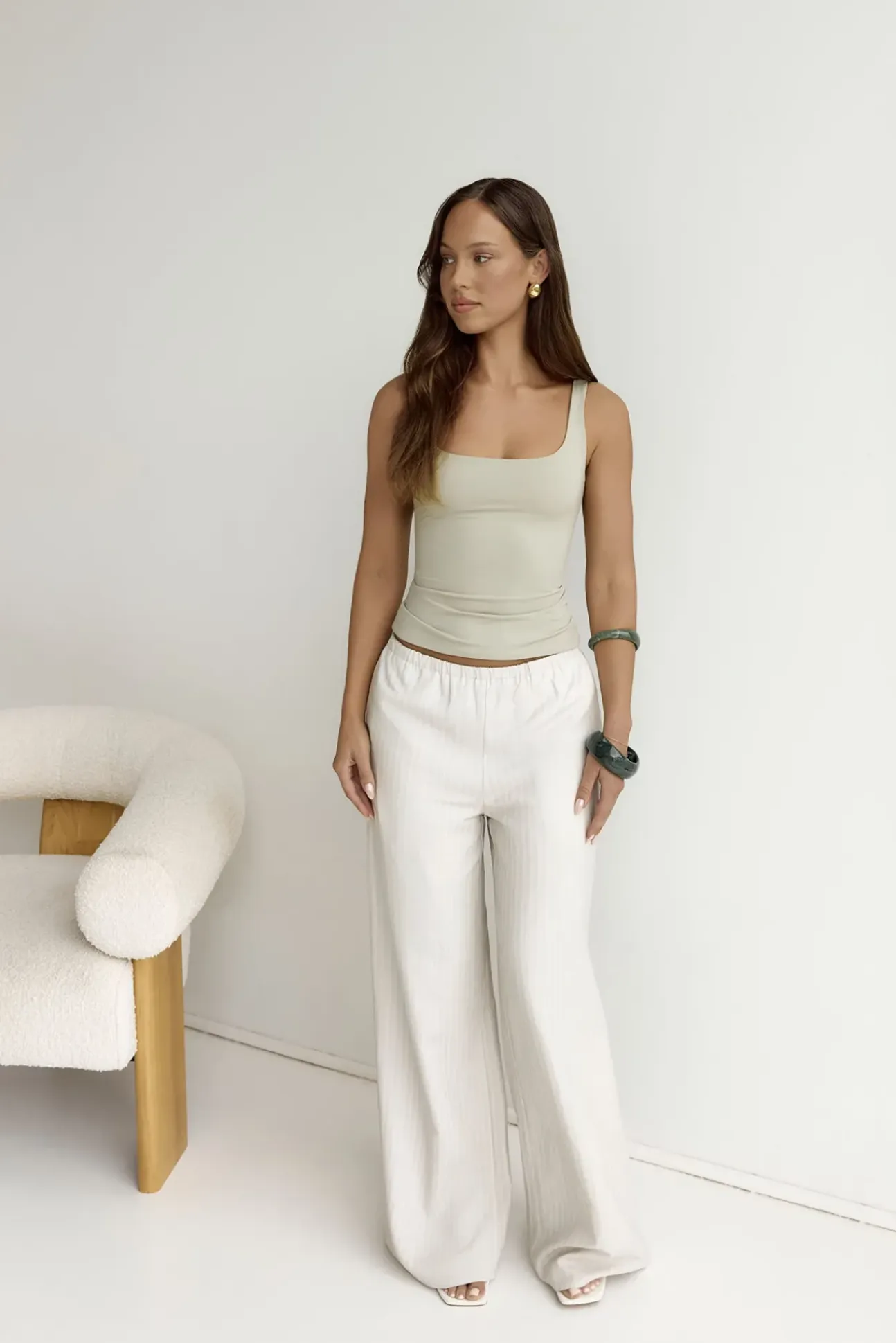 BASE Everyday Staple Singlet Top Sage