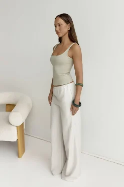BASE Everyday Staple Singlet Top Sage