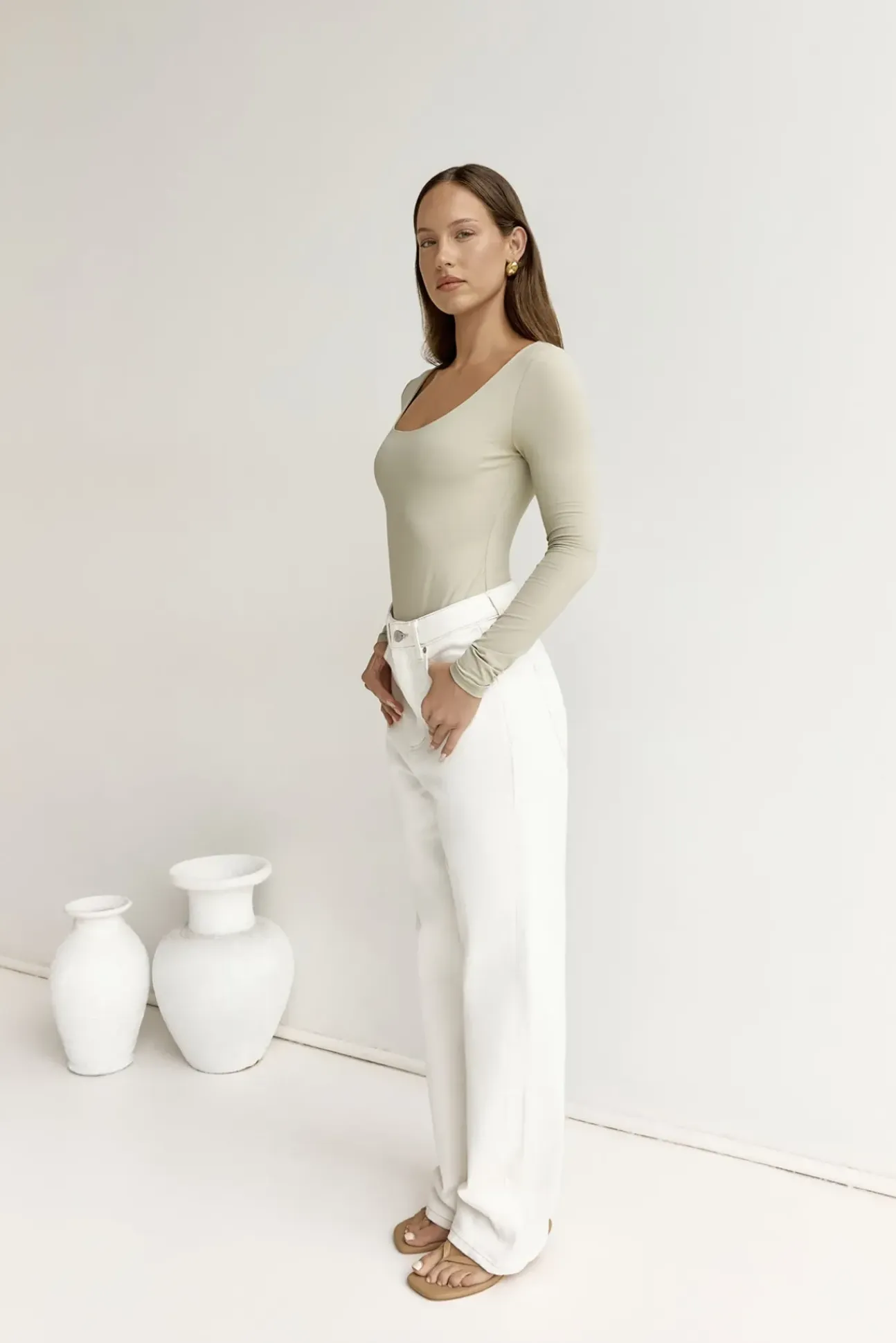 BASE Second Skin Long Sleeve Bodysuit Sage