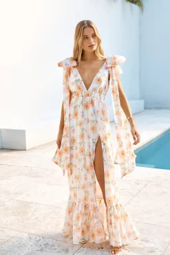 Beauty Of Springtime Maxi Dress White