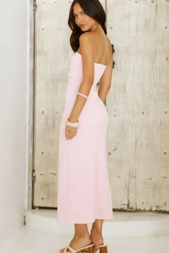 Becky Strapless Midi Pink