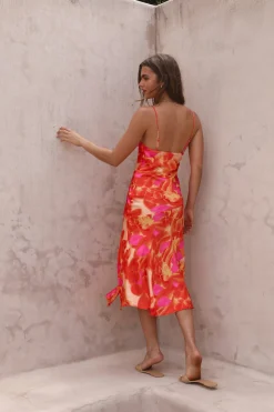Before Dawn Midi Dress Orange