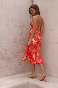 Before Dawn Midi Dress Orange