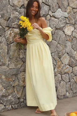Bella Maxi Off-Shoulder Dress Yellow