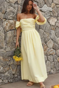 Bella Maxi Off-Shoulder Dress Yellow