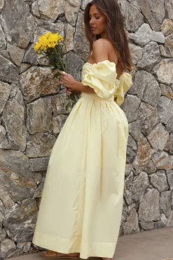 Bella Maxi Off-Shoulder Dress Yellow