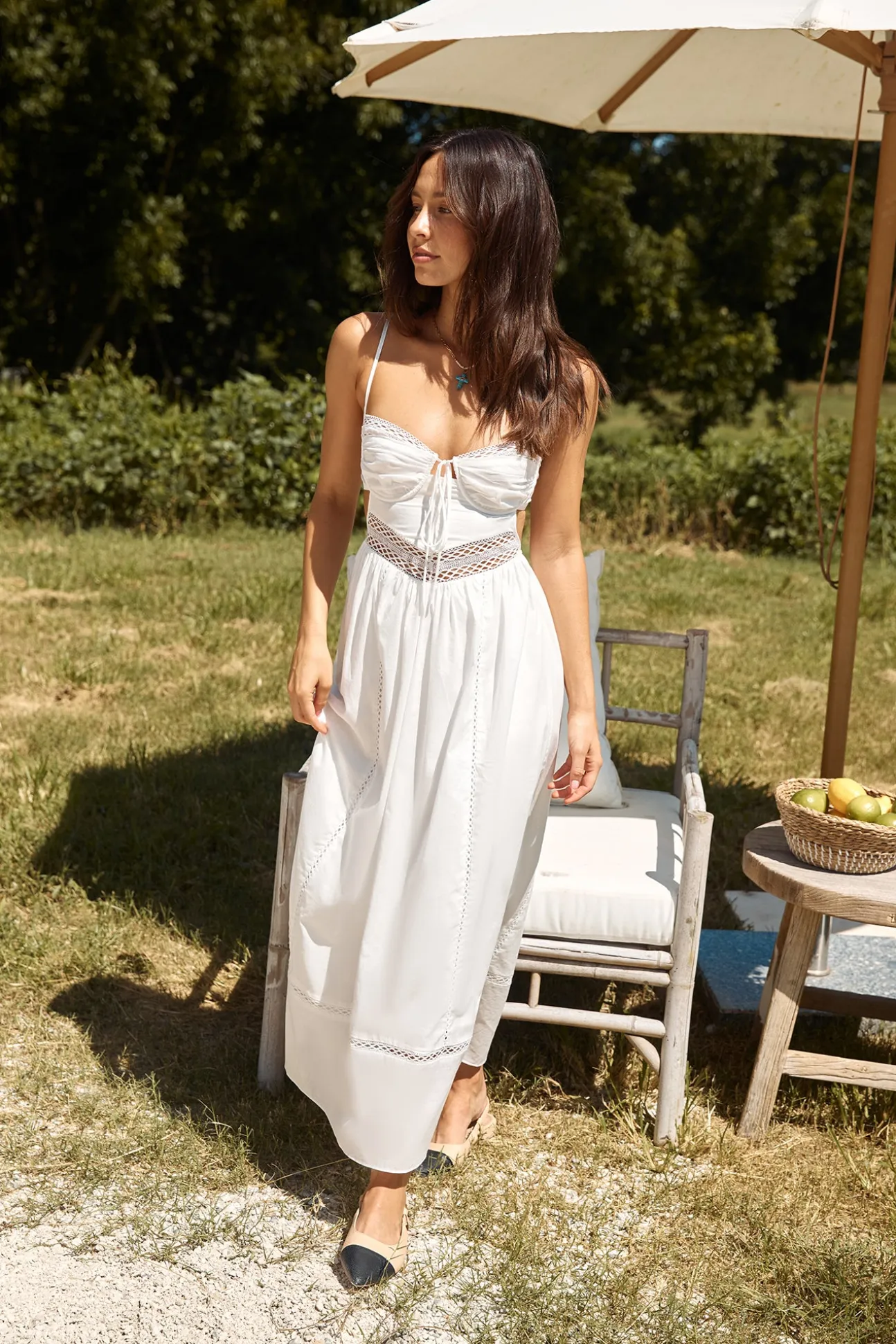 Between Fields Maxi Dress White