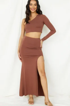 Birds Are Singing Maxi Skirt Brown