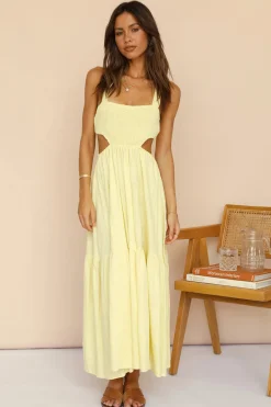 Blink Twice Maxi Dress Yellow