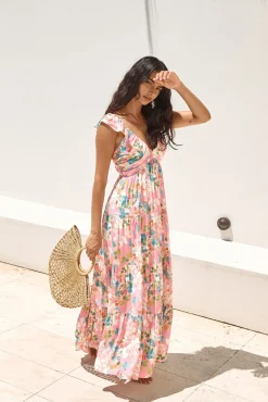 Blossoming Love Maxi Dress Pink