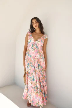 Blossoming Love Maxi Dress Pink