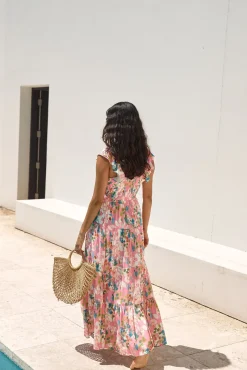 Blossoming Love Maxi Dress Pink