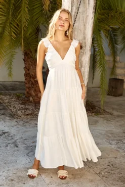 Blossoming Love Maxi Dress White