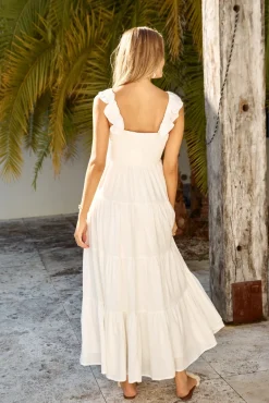 Blossoming Love Maxi Dress White