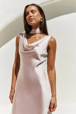 Blossom Kisses Satin Maxi Dress Pink