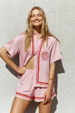 Blushing Beauty Linen Shirt Pink