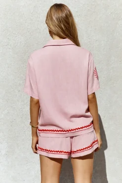 Blushing Beauty Linen Shirt Pink