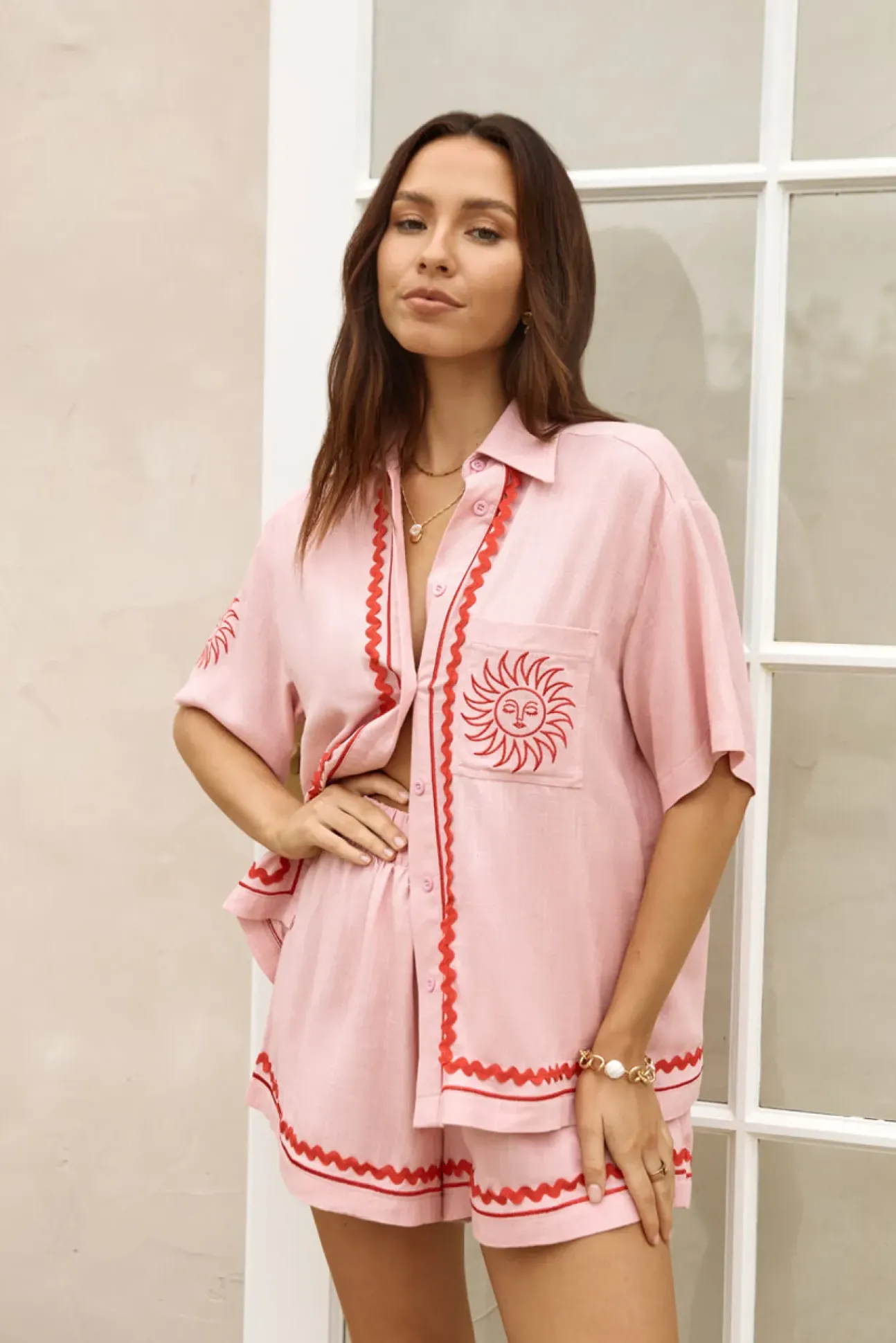 Blushing Beauty Linen Shorts Pink