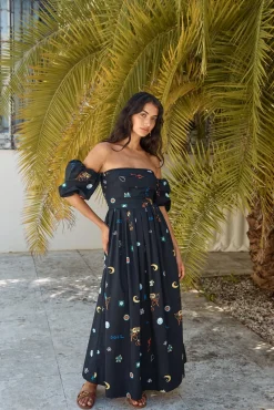 Bonnie Off Shoulder Maxi Dress Black