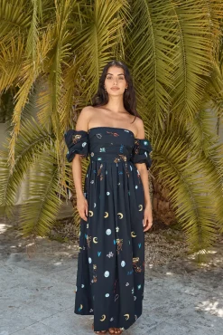 Bonnie Off Shoulder Maxi Dress Black