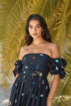 Bonnie Off Shoulder Maxi Dress Black