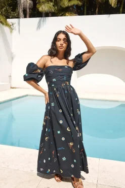 Bonnie Off Shoulder Maxi Dress Black