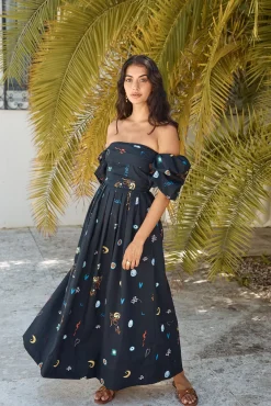 Bonnie Off Shoulder Maxi Dress Black