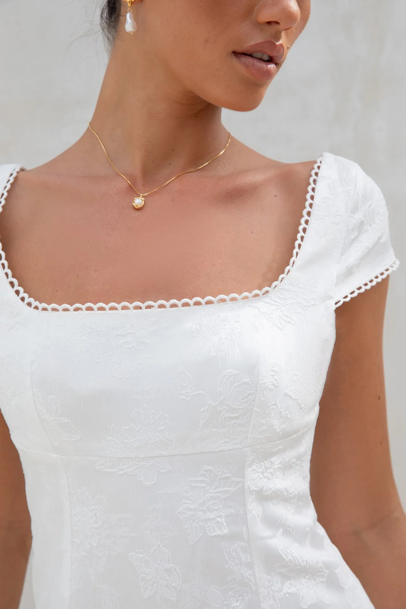 Bon Voyage Mini Dress Cream