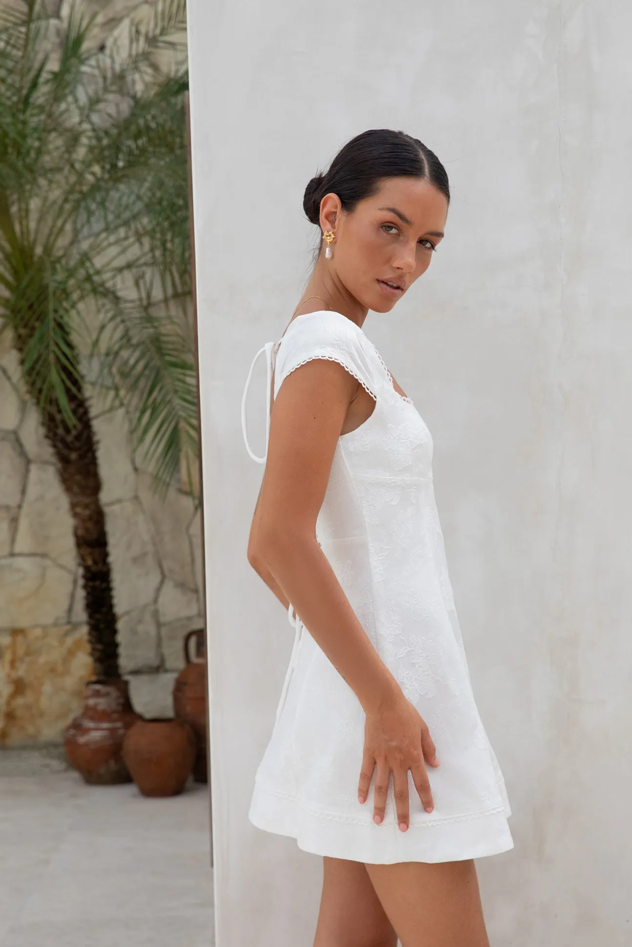 Bon Voyage Mini Dress Cream