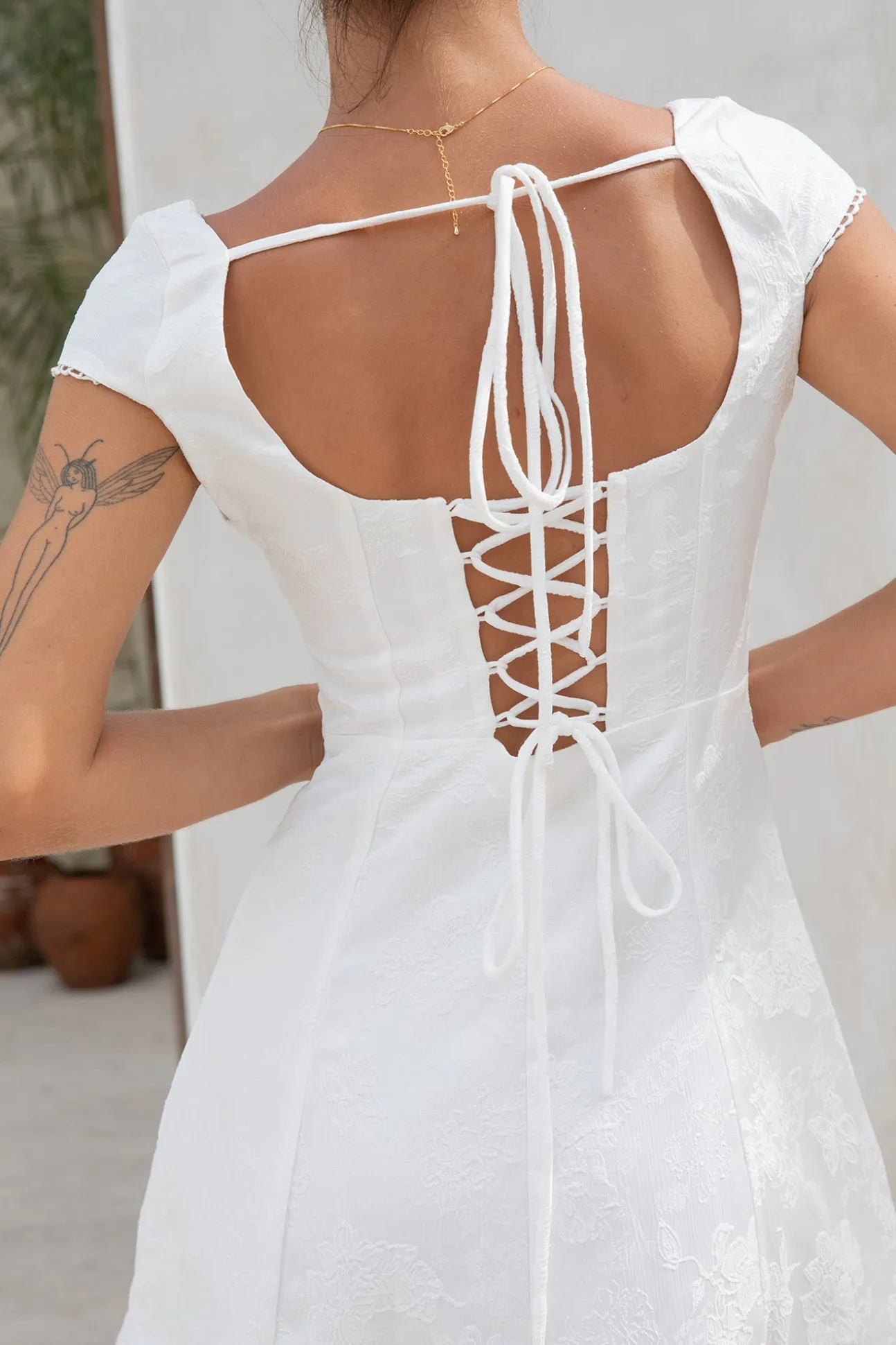 Bon Voyage Mini Dress Cream