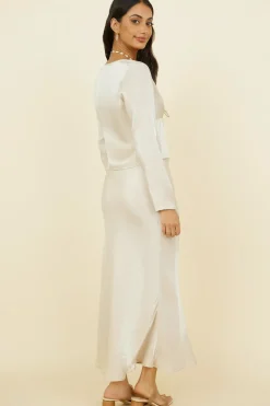 Bouquet of Flowers Maxi Skirt Champagne