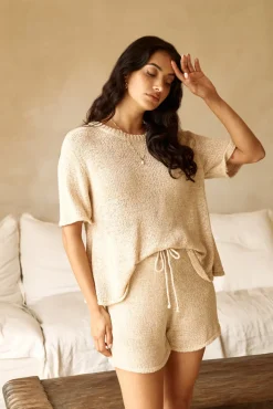 Breakfast In Bed Knit Set Beige