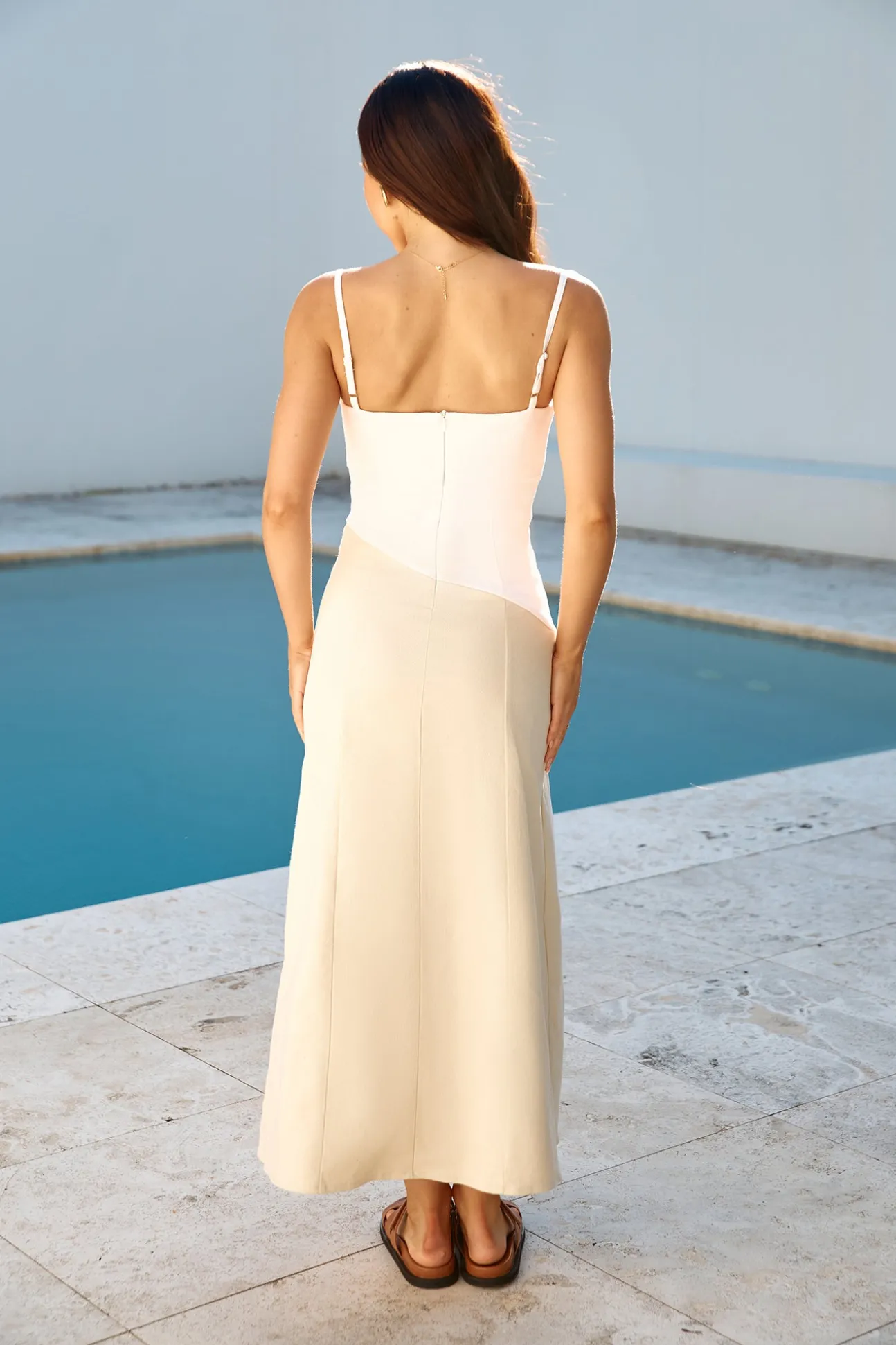 Brunch Date Midi Dress Beige
