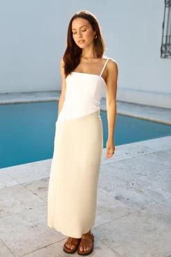 Brunch Date Midi Dress Beige