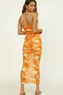 Burning Palms Maxi Dress Orange