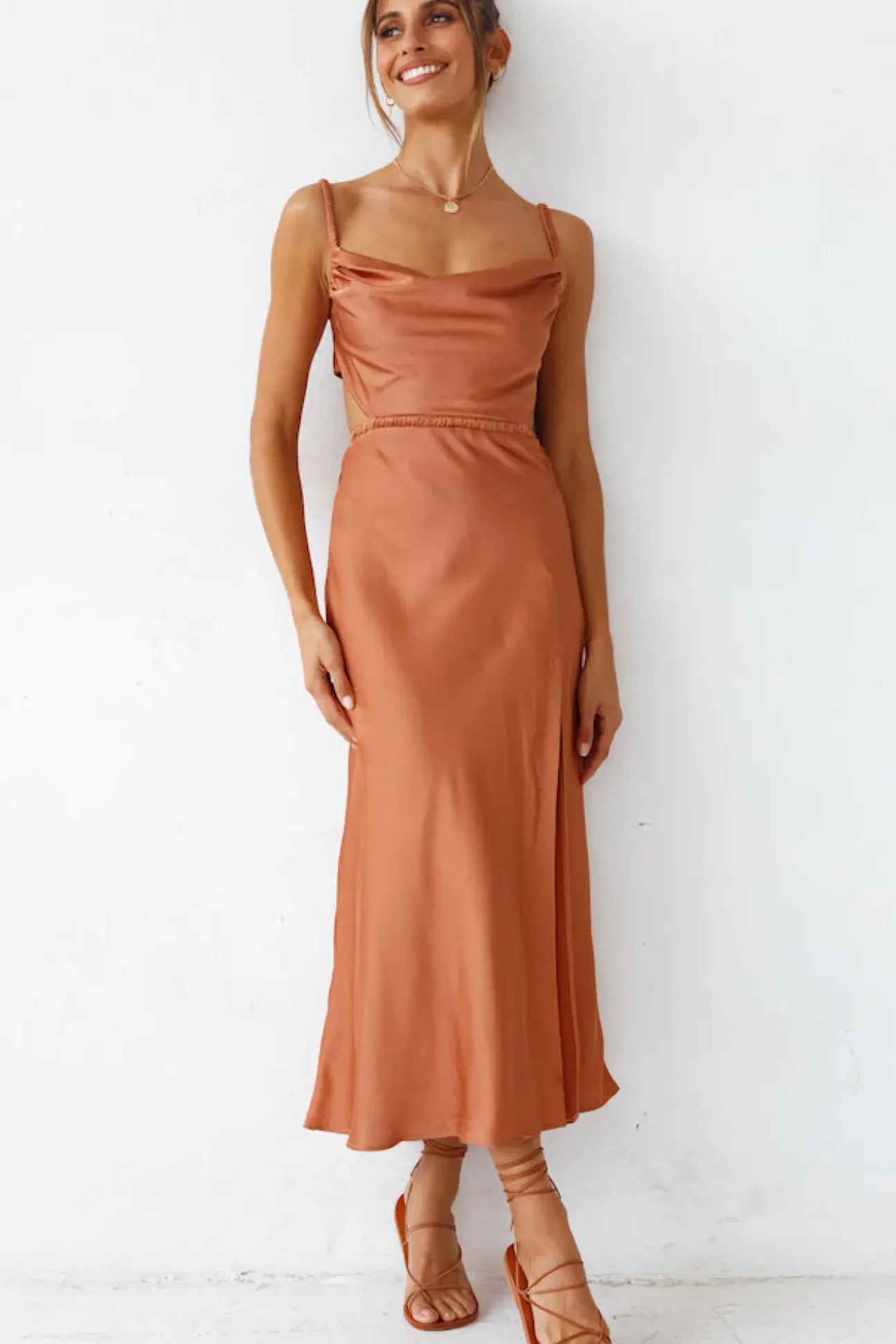 Burning Stars Maxi Dress Rust