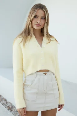 By The Fire Cardigan Yellow