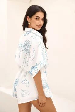 Catalonia Coast Romper Blue